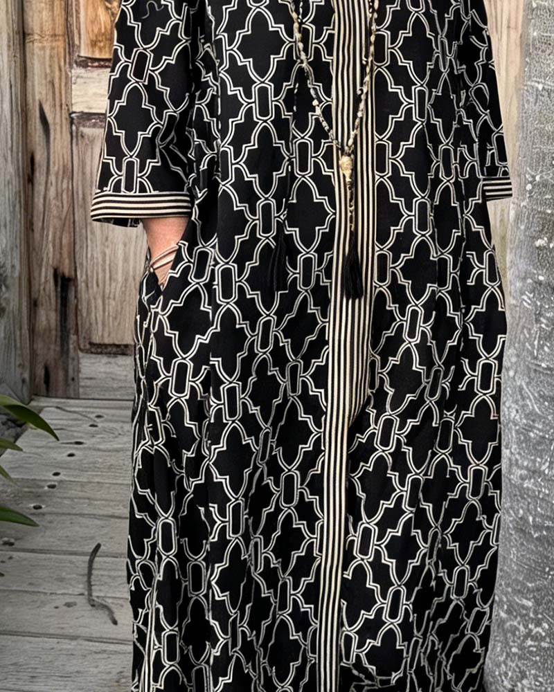 Kleid Geometrisch Druck Maxi