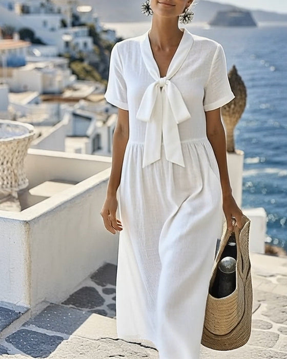 Kleid elegant kurzärmlig A-Linie