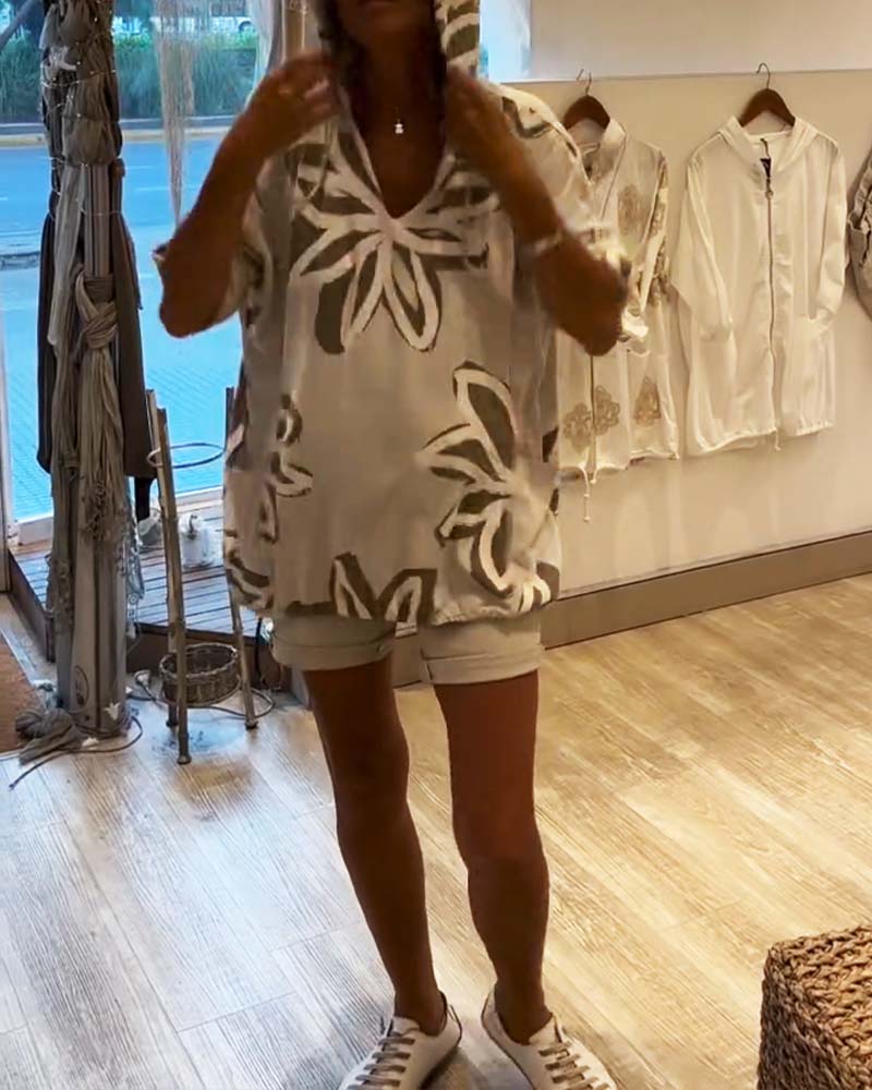 Kapuzenpullover modisch langärmlig bedruckt