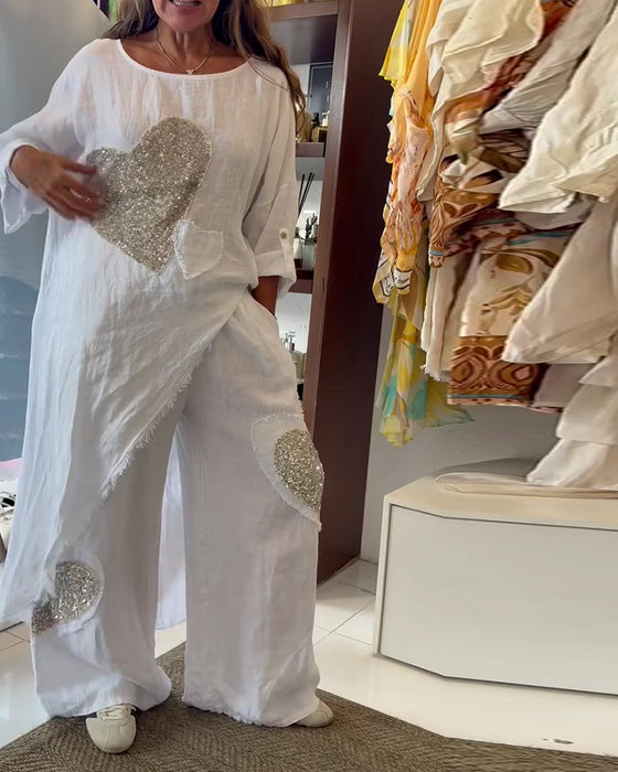 Set Einfach Paillette Herz