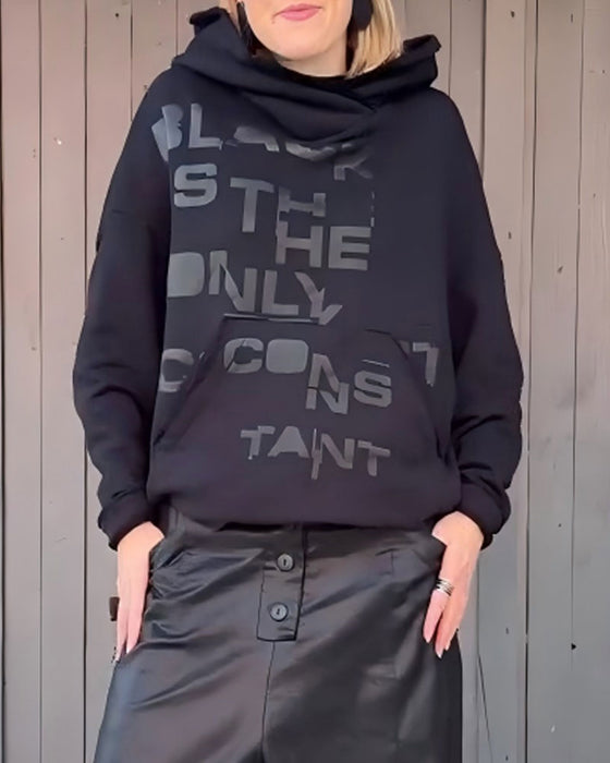 Hoodie Buchstabe Druck Locker Langarm Pullover