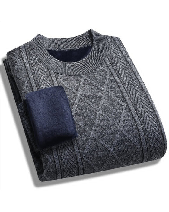 Pullover HerrenS Winter Flauschgefütterter Warmer Gestrickter