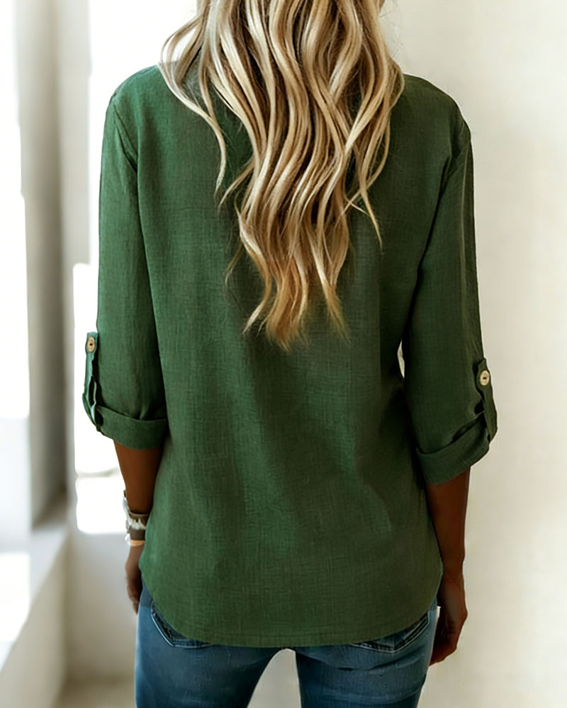 Top Einfarbig Unregelmäßiger Ausschnitt