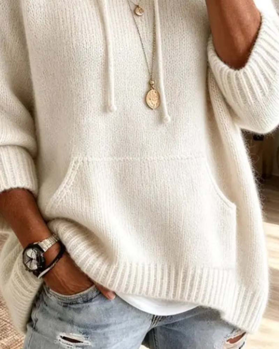 Pullover Mit Kapuze Ausgeschnitten Tasche