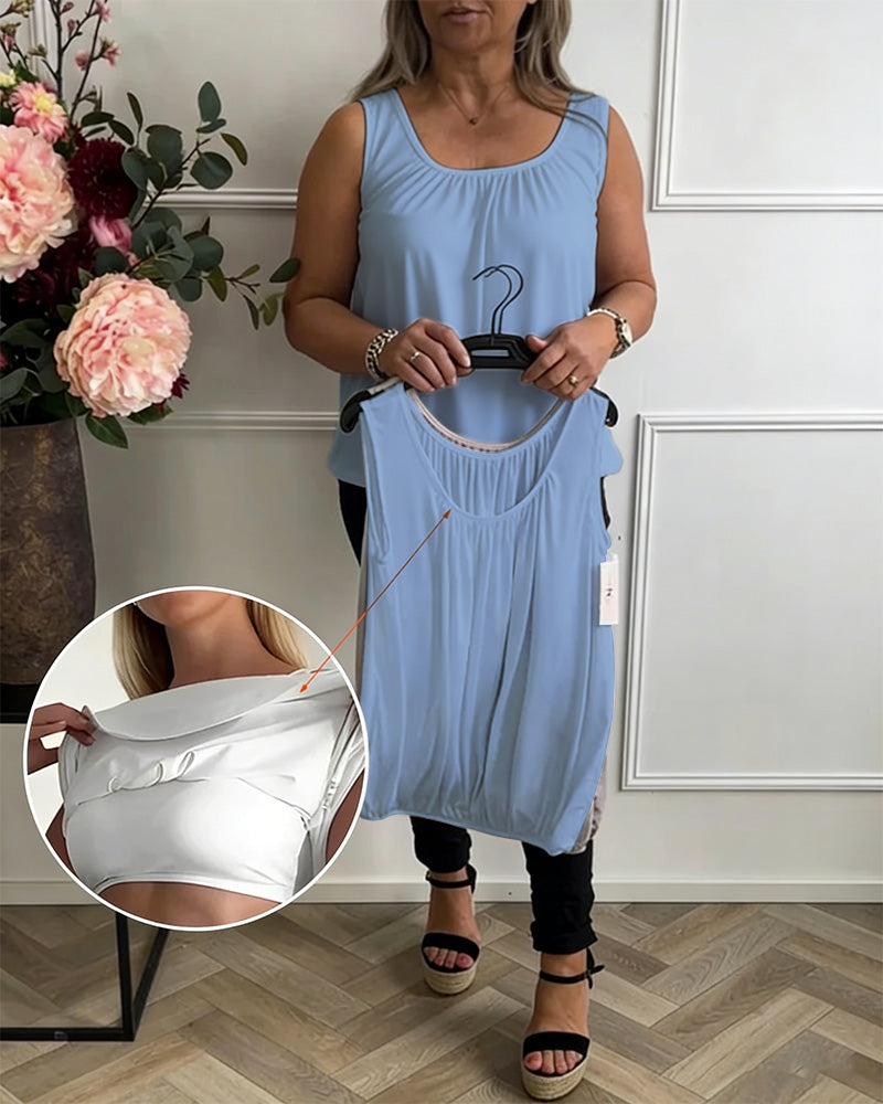 Tanktop Eingebauter Bh U-Ausschnitt Casual