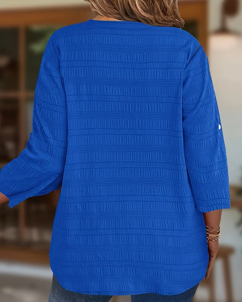 Top Unifarben Casual V-Ausschnitt