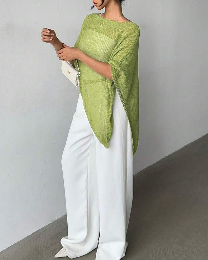 Pullover Umhang-Stil Pullover Einfarbig