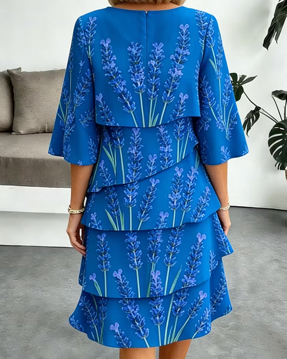 Kleid Lavendel Druck Lagen
