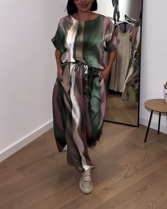 Anzug elegant bedruckte Hose mit weitem Bein