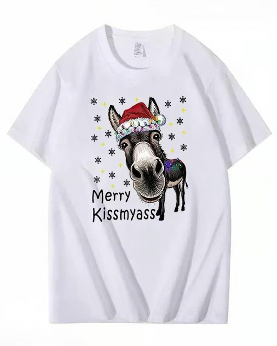 T-Shirt Weihnachten Lustig Druck Kurzarm