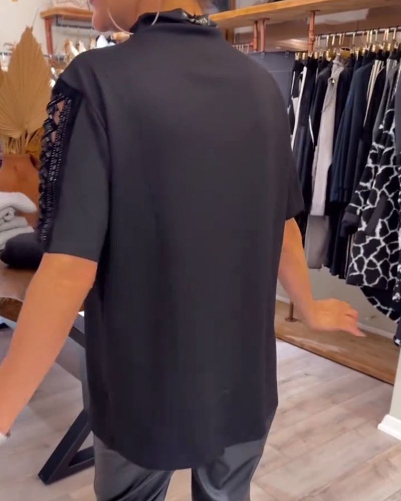 Top Modisch Kurzärmig Ausschnitt