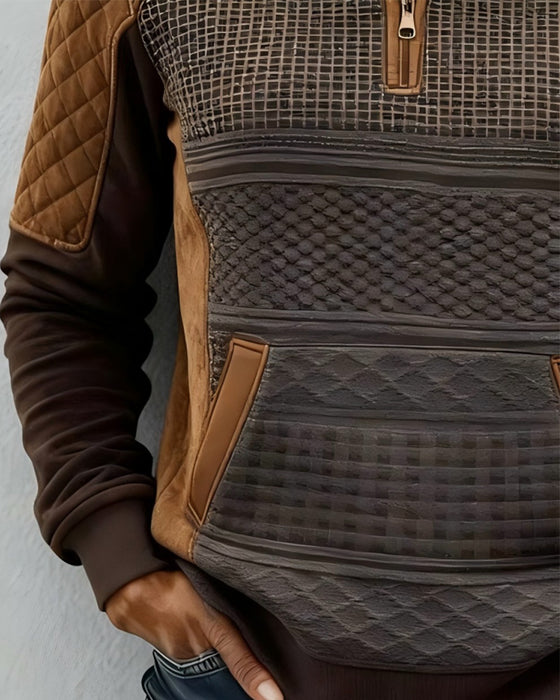 Sweatshirt Halbreißverschluss Kragen Casual Modisch