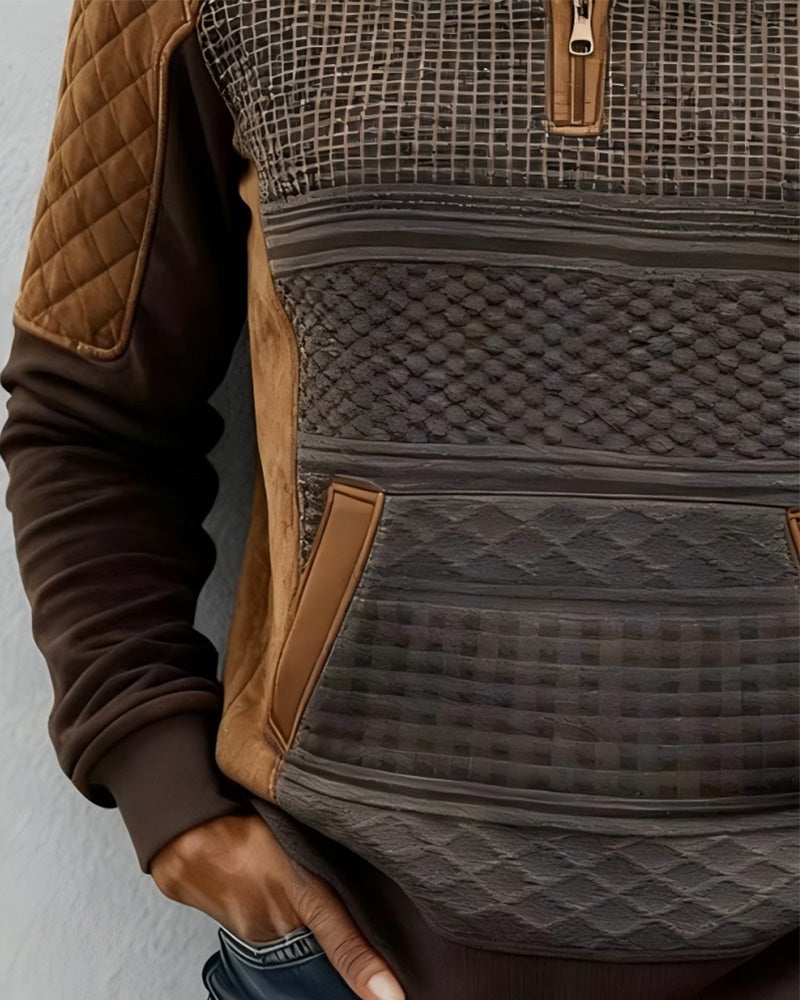 Sweatshirt Halbreißverschluss Kragen Casual Modisch