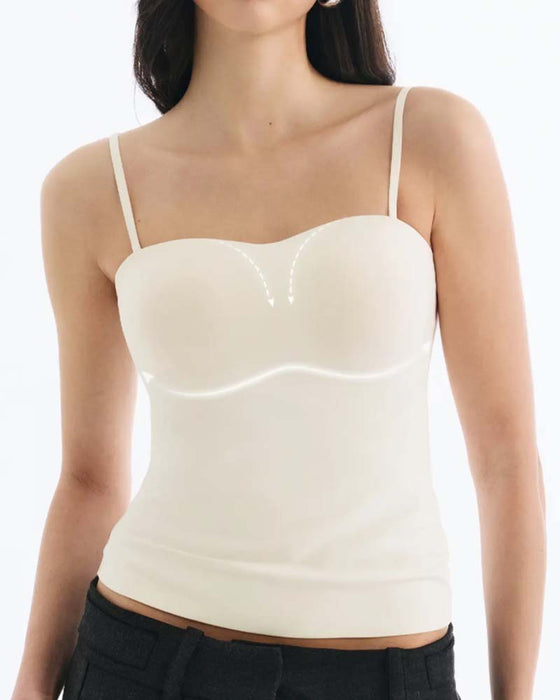 Cami Top Trägerlos Einfarbig Integrierter BH