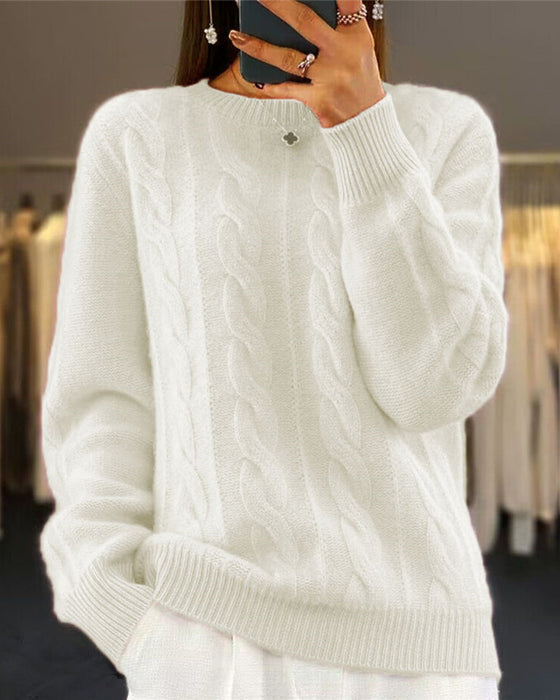 Pullover mit Unifarben und Wendungen