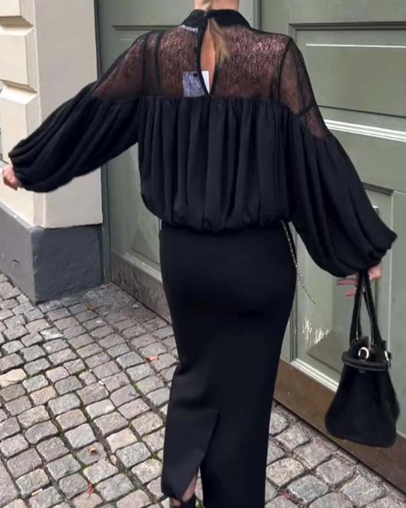 Bluse Mit Lockerer Passform, Fledermausärmel-Design Und Eleganter Stimmung