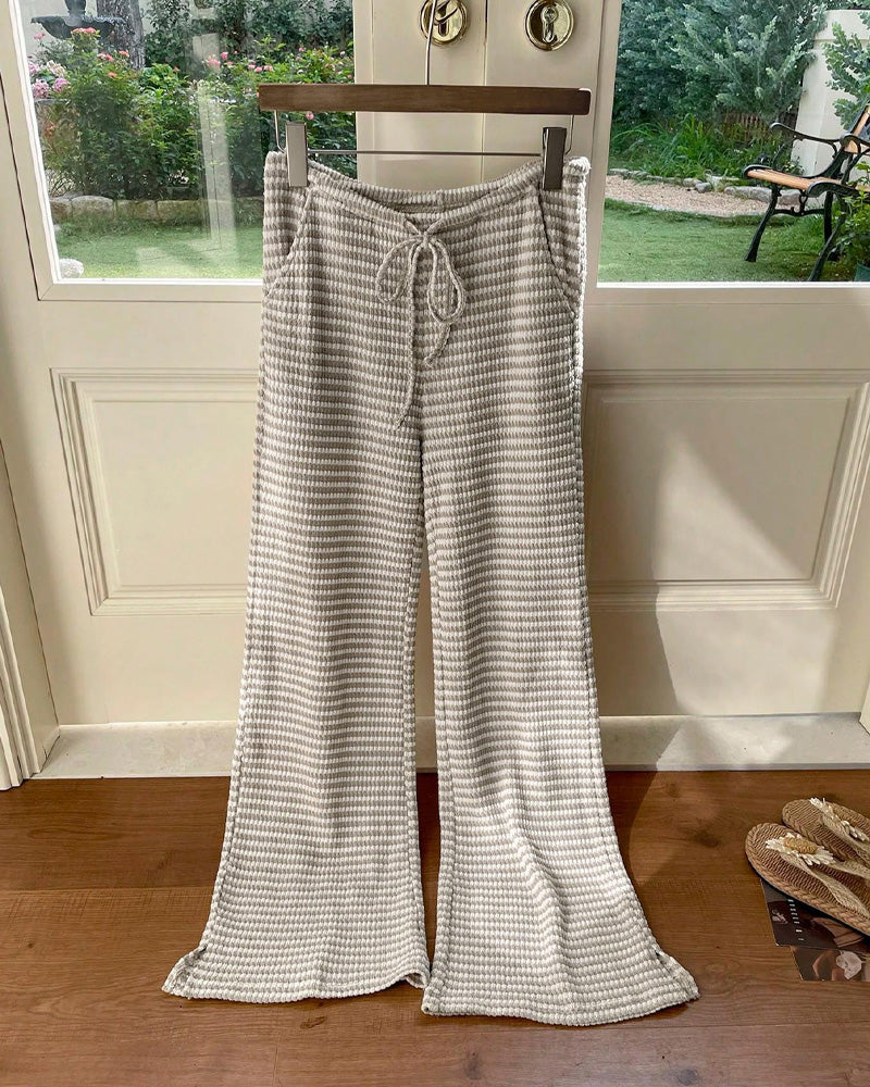 Hose Hohe Taille Gestreift Lässig
