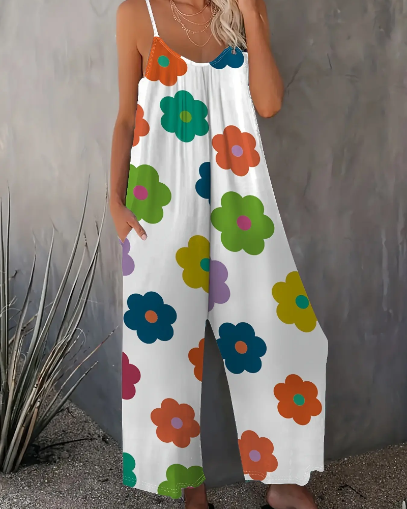 Overall Lässig Blumig Druck