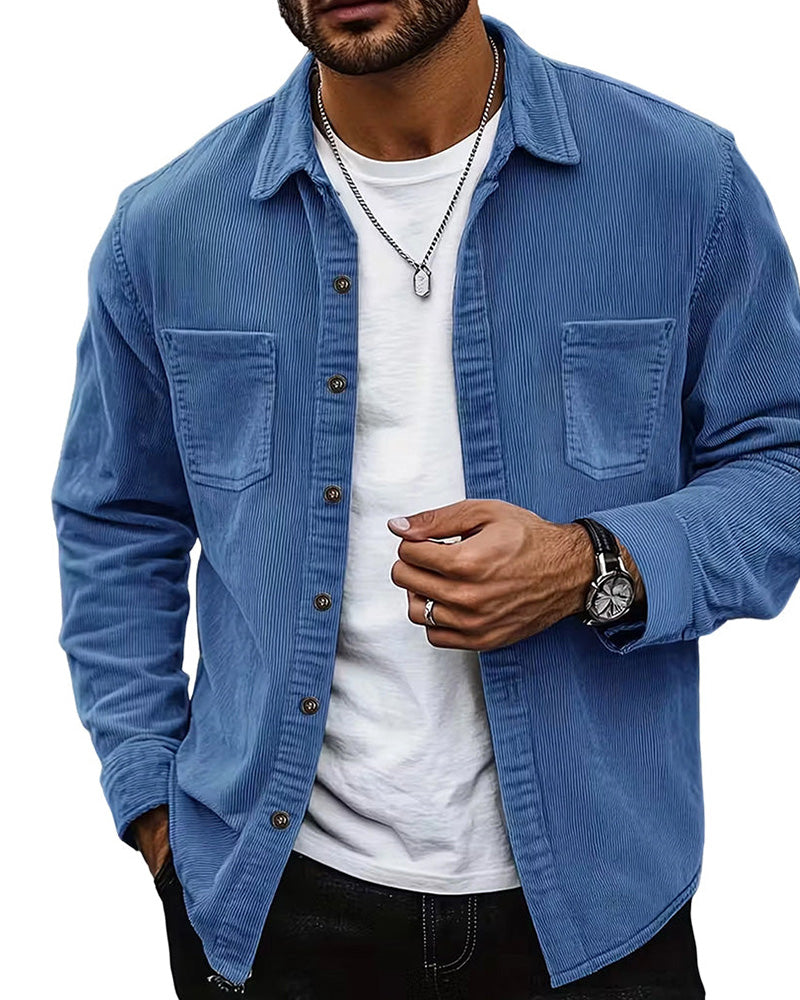 👔 Herren Lässige Cordhemdjacke – Klassische Textur Trifft Alltagskomfort