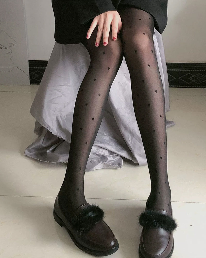 Damenstrumpfhose Mit Polka-Dot-Muster, Durchsichtig Und Sexy