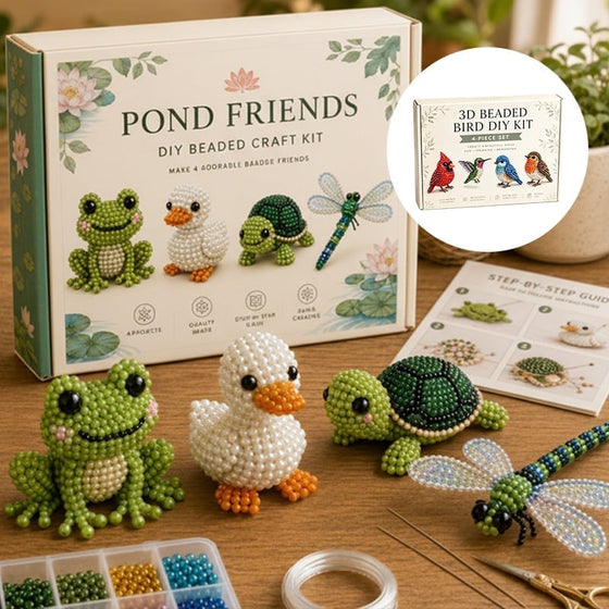 3D-Perltier-Bastelset - DIY-Miniatur-Tierperlen-Set für Anfänger