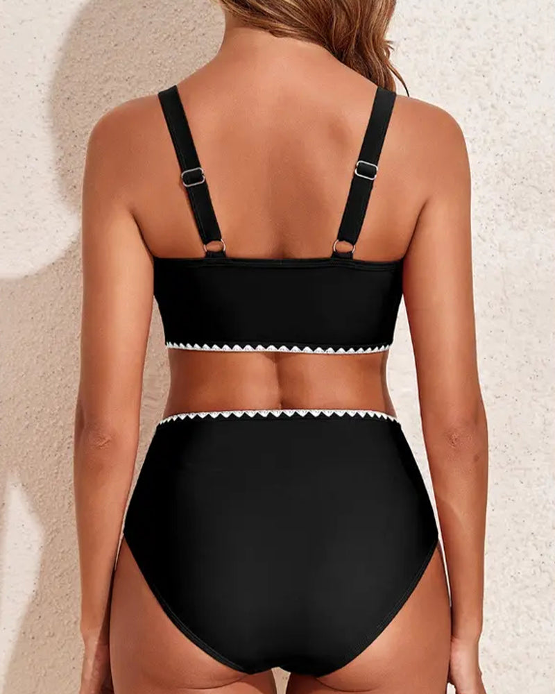 Bikini Hochtailliert Farbblock