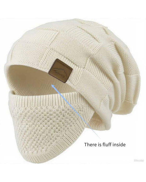 Strickmütze Maske Set Winter Mütze Gesicht Ohr Abdeckung