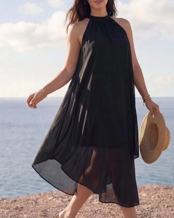 Kleid Ärmellos Halter Raffiniert