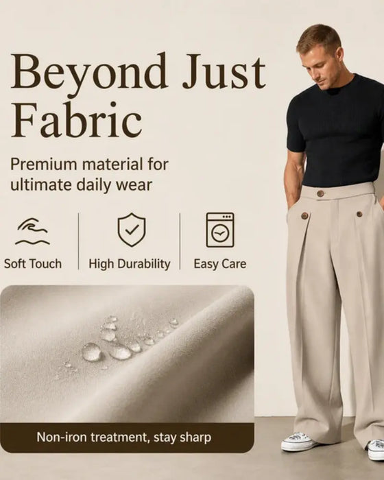 ⏰ Herren Hose Gerades Bein Knitterfrei 👖