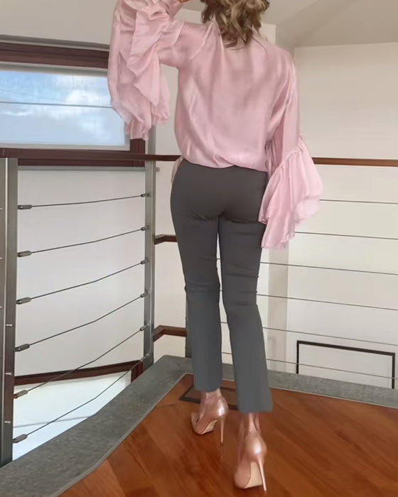 Bluse Modisch Rüschenbesatz
