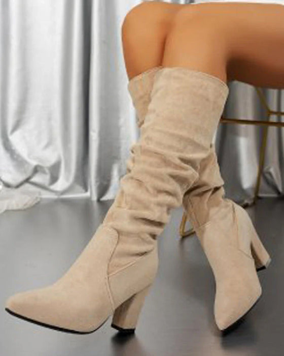 💥 Neu eingetroffen – jetzt Bestseller! – Stylische Damen-Stiefel mit hohen Absätzen in Uni-Farbe