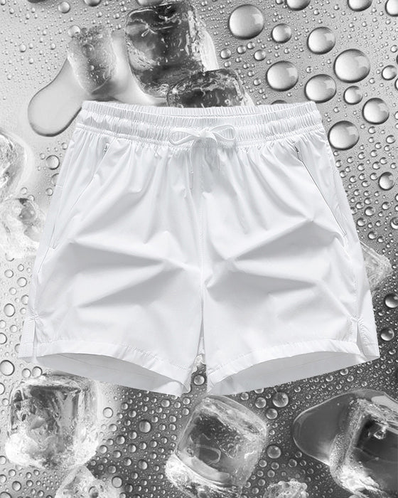 Shorts Männer Elastischer Bund Tasche Schnelltrocknend Eis-Seide Sport