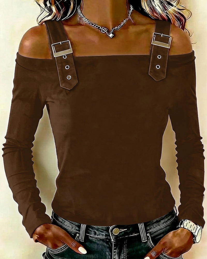 Oberteil Langarm Off-Shoulder Camisole