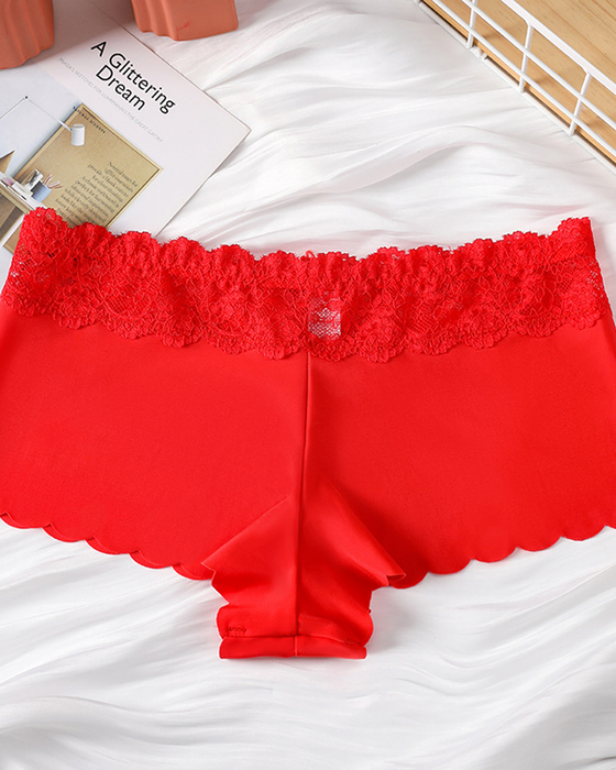 Slip Mit Spitzenbesatz Und Mittelhoher Taille