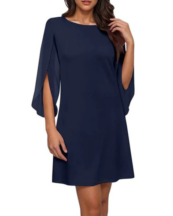 Kleid Rundhals Uni