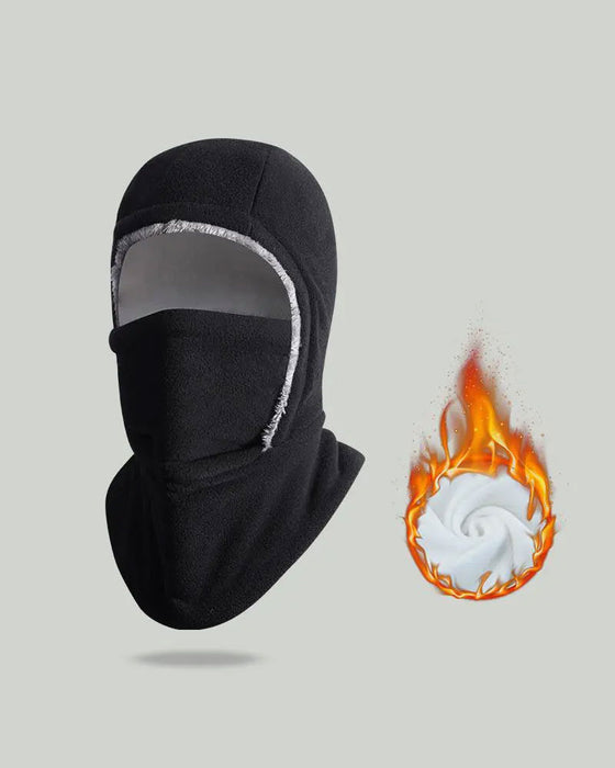 Winter 2 In 1 Mütze Und Gesichtsmaske Winddicht Dickes Fleecefutter Für Outdoor-Sport Schwarz