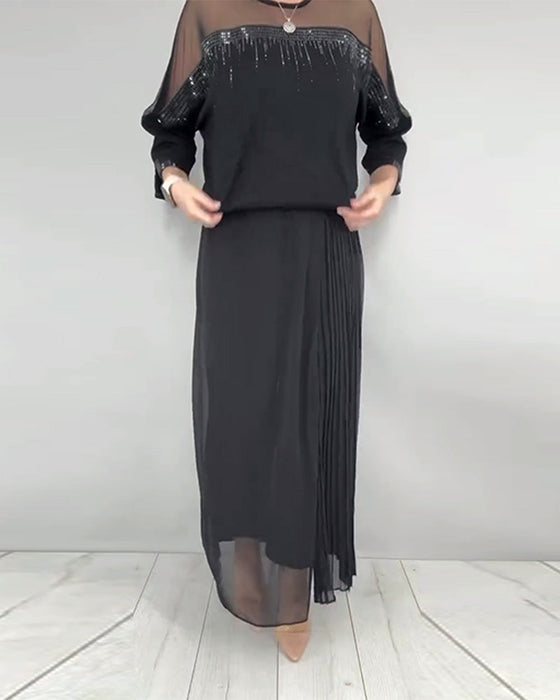 Bluse Netz Zusammengefügt Locker