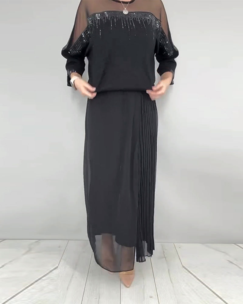 Bluse Netz Zusammengefügt Locker