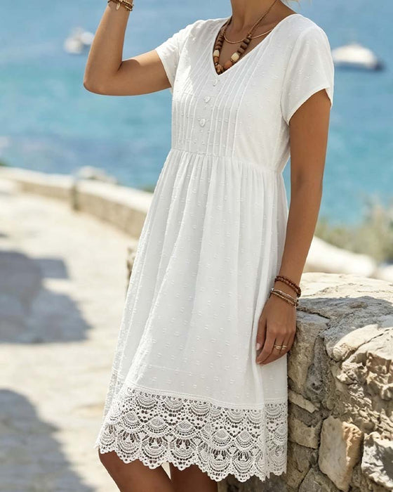 Kleid Jacquard Spitze Midi