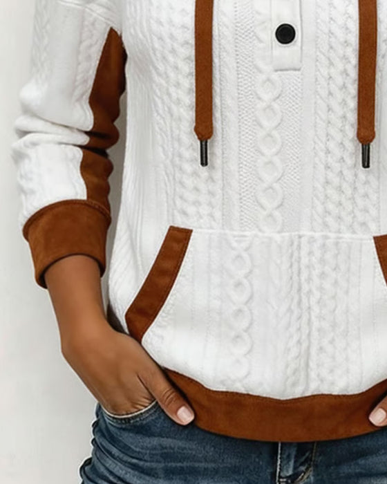 Hoodie Langarm Farbblock