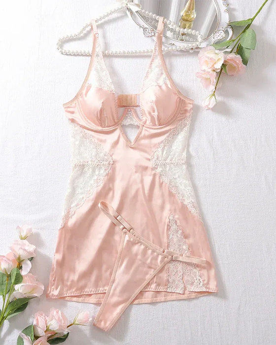 Nachthemd sexy Camisole Schlitz