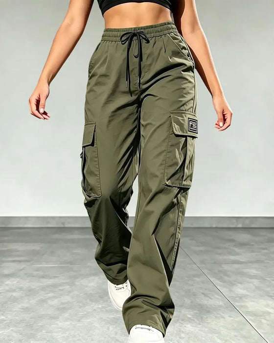 Hose Elastische Taille Kordelzug Tasche Cargo