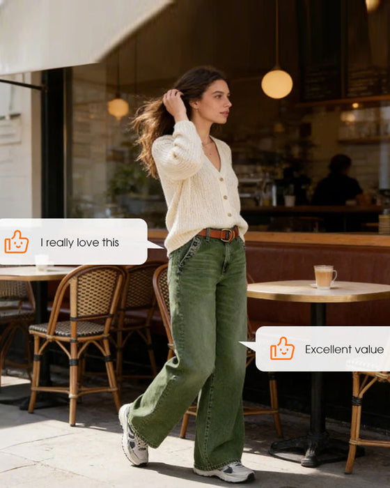 Jeans Multi-Knopf Gewaschen Locker