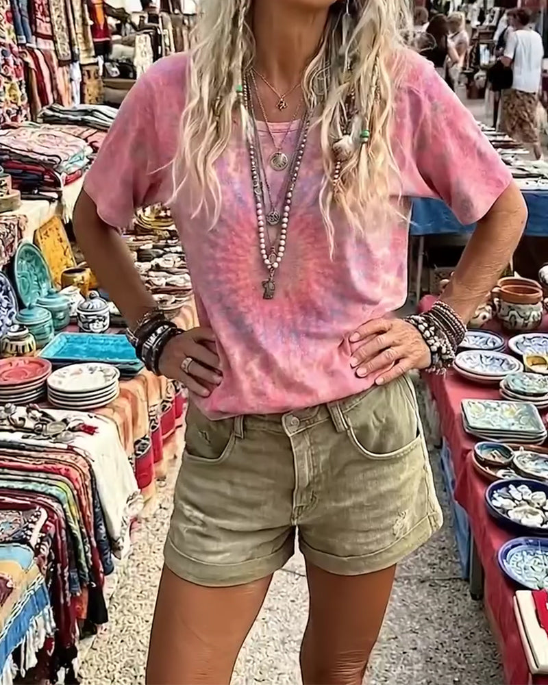 T-Shirt Verlauf Krawatte Farbe