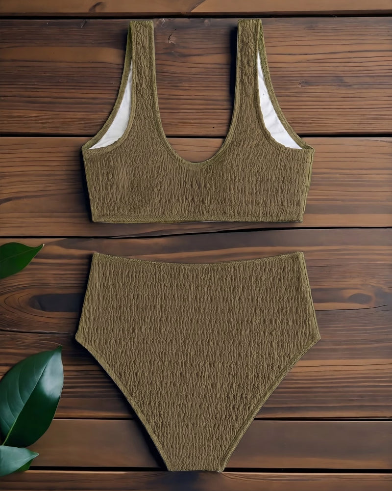 Bikini V-Ausschnitt Hohe Taille