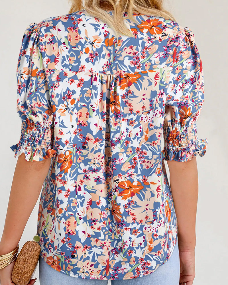 Bluse elegant kleiner Blumenprint