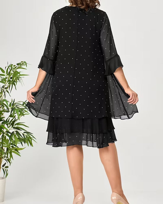 Kleid Tupfen Lagen
