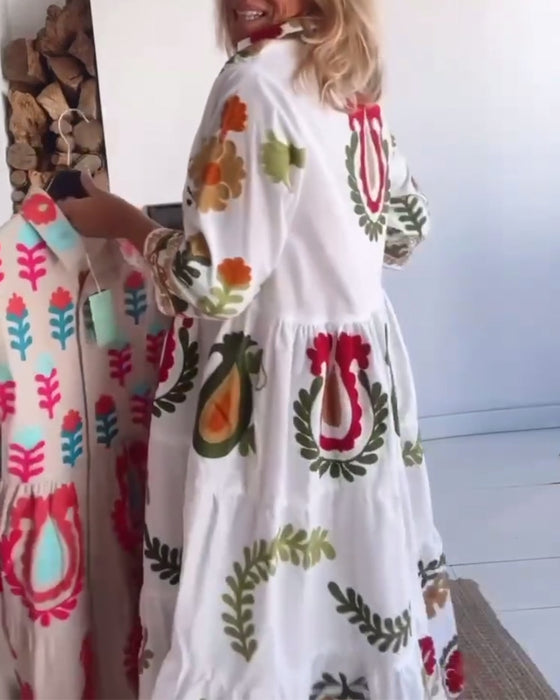 Kleid Blumen Grafischer Druck