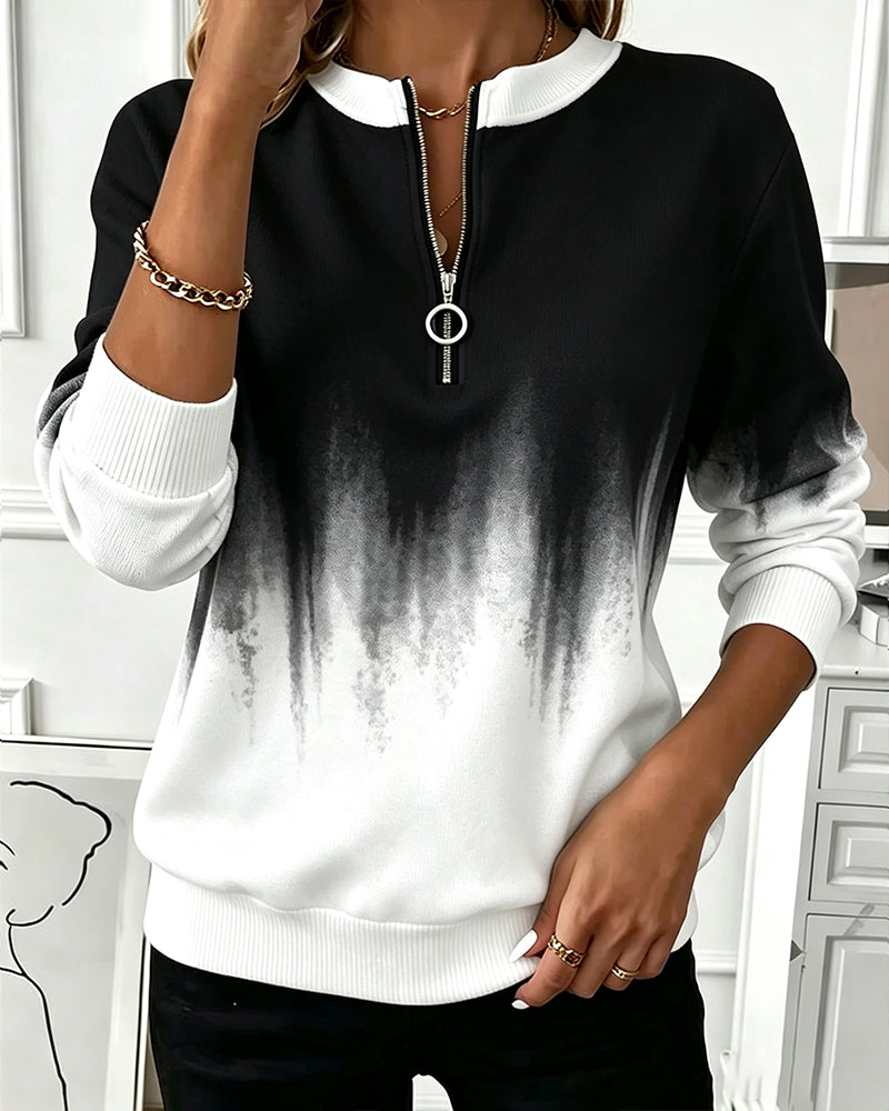 Sweatshirt Casual Verlauf Langarm