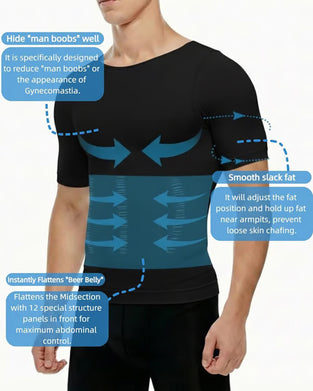 T-Shirt Herren Kurzarm Schlankmachend